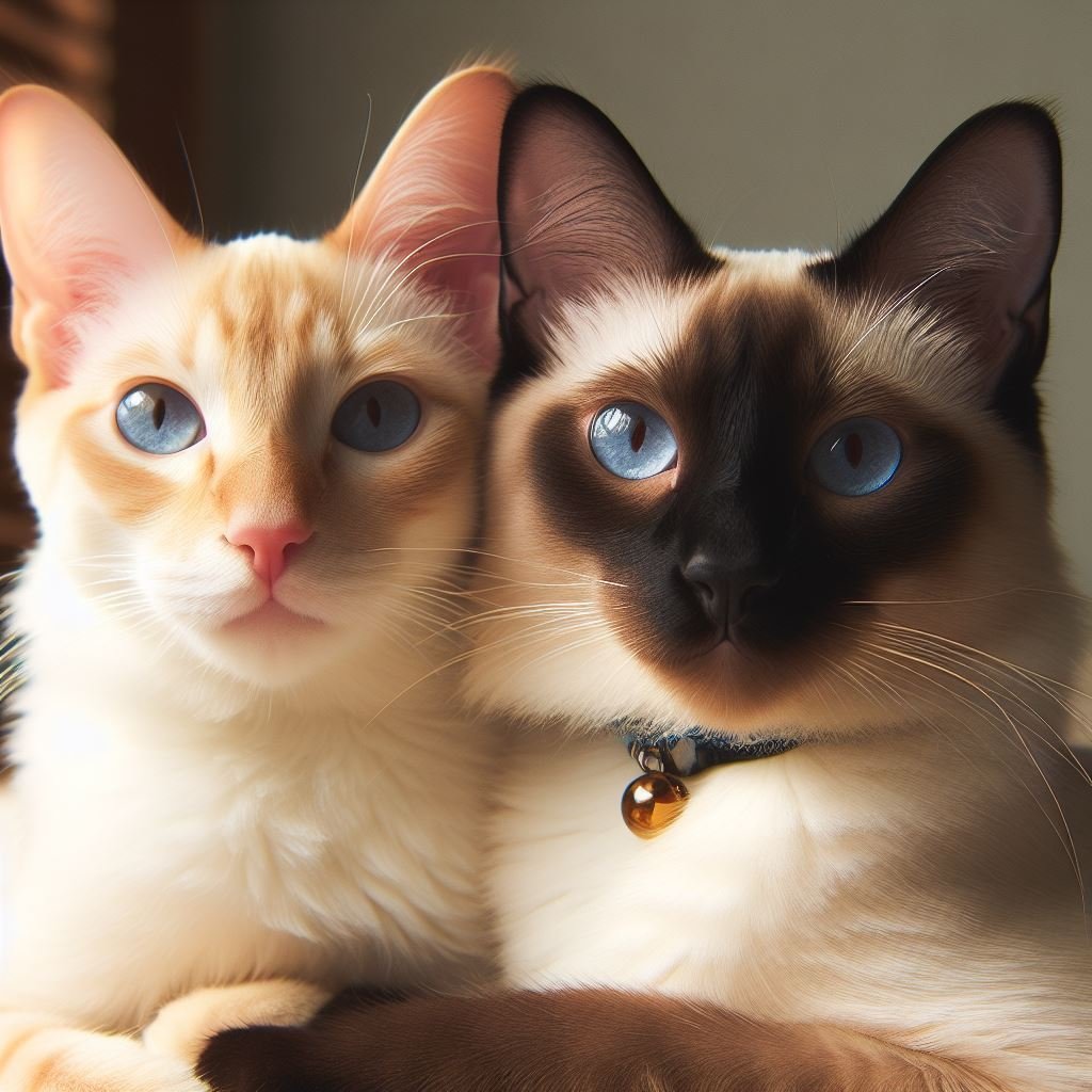 two siamese cats