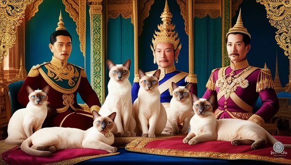19th_century_thai_monarchs_and_siamese_cats Siamese Cats Guard Siam Palaces